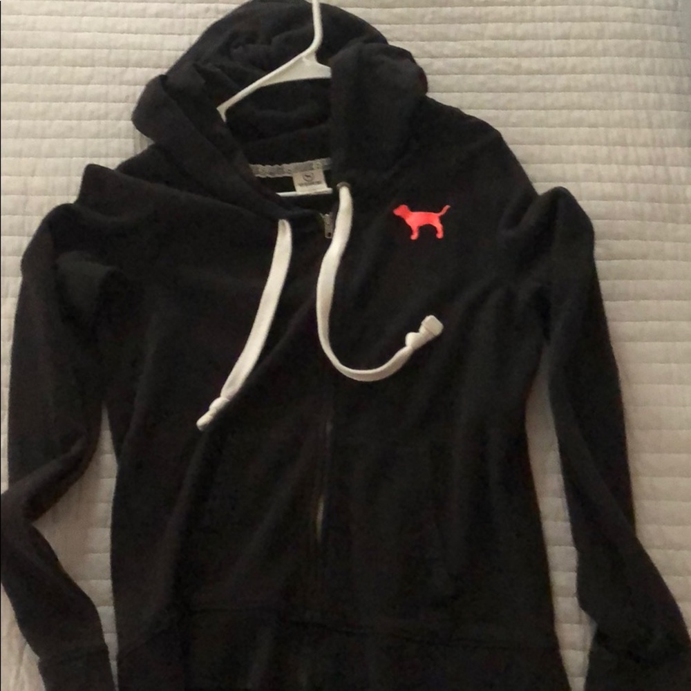 Pink zipped sweat shirt size L